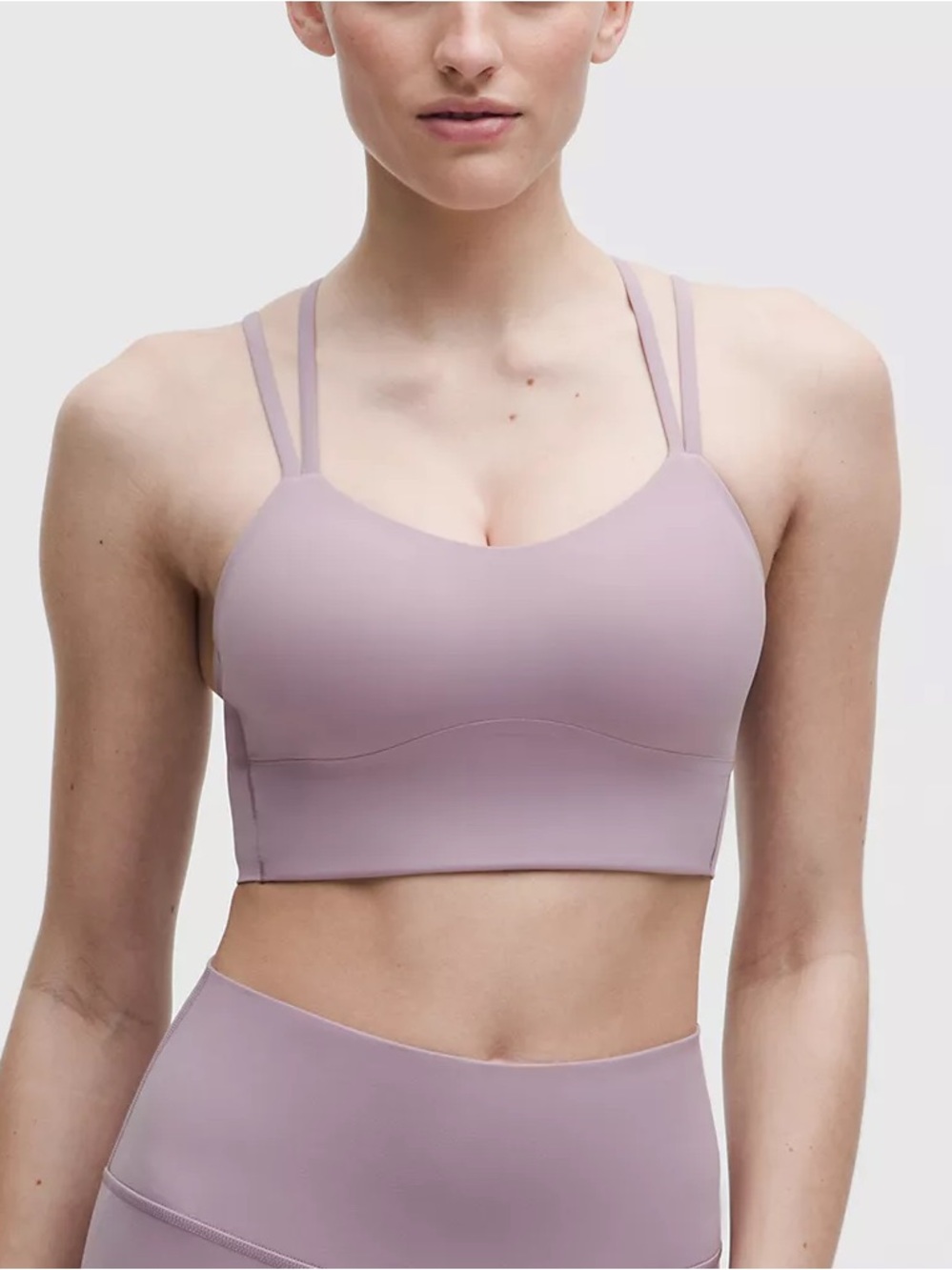 lululemon athletica Double-Strap Longline Sports Bra in Dusty Mauve
